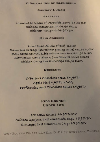 O' BRIENS INN OF GLENBRIEN - Hospitality and gastronomy