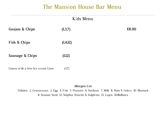 Comentarii opinii despre Mansion House Bar Waterford