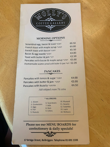 Opinii despre Molly's Coffee Gallery în Balbriggan - Hospitality and gastronomy