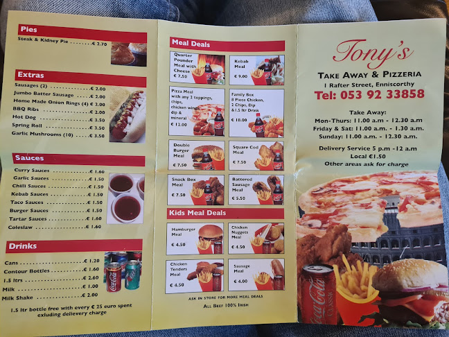 Opinii despre Tony's Takeaway & Restaurant în Enniscorthy - Hospitality and gastronomy