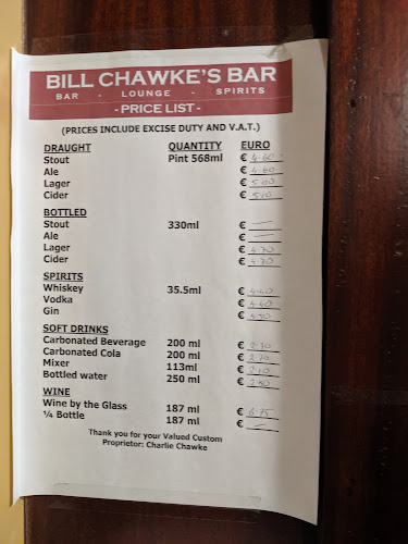 Bill Chawke's Bar Adare - Hospitality and gastronomy
