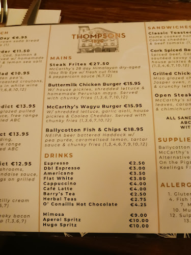 Opinii despre Thompsons Cork în Cork - Hospitality and gastronomy