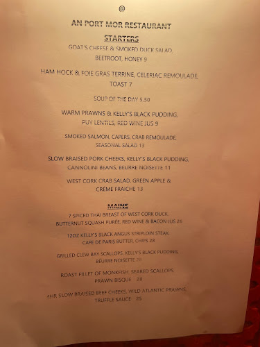 Opinii despre An Port Mór Restaurant în Westport - Hospitality and gastronomy