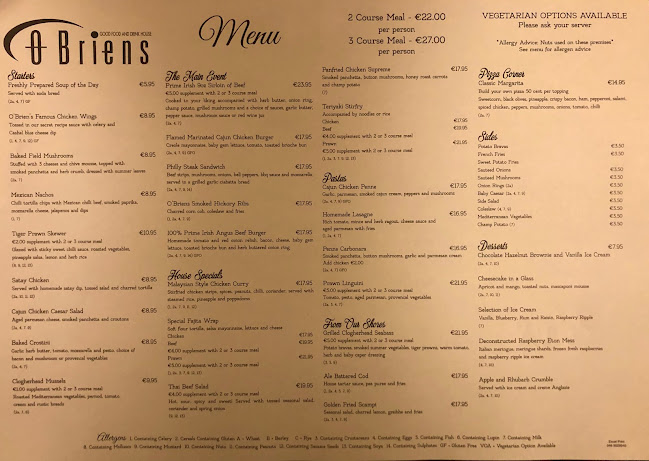 O' Briens Restaurant Johnstown - Navan