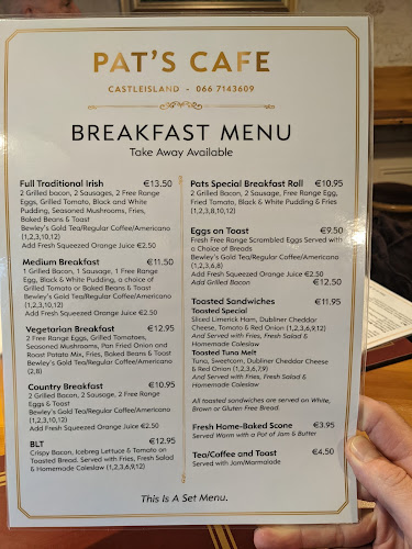 Opinii despre Pat's Cafe Castleisland în Castleisland - Hospitality and gastronomy