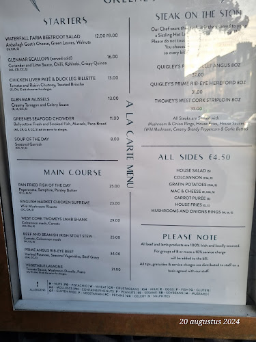 Greenes Restaurant, 48 MacCurtain Street, Victorian Quarter, Cork, T23 F6EK