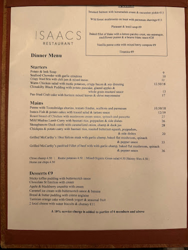 Opinii despre Isaac's Restaurant în Cork - Hospitality and gastronomy