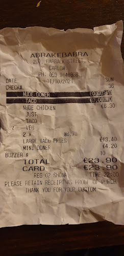 Opinii despre Abrakebabra în Carlow - Hospitality and gastronomy