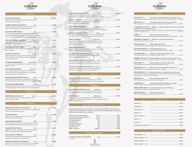 Tuscany at the Granary - Hospitality and gastronomy