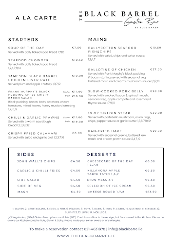 The Black Barrel Gastro Bar - Midleton