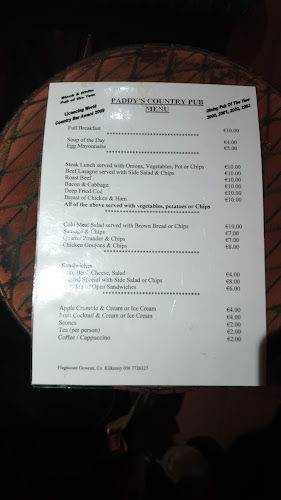 Opinii despre Paddy's Country Pub în Gowran - Hospitality and gastronomy
