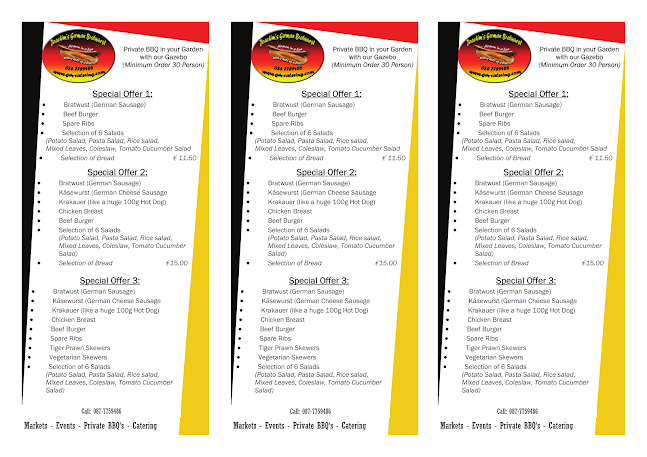 Opinii despre Joachims German Bratwurst - GM Catering în Eyrecourt - Hospitality and gastronomy