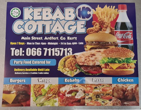 Opinii despre Kebab Cottage în Ardfert - Hospitality and gastronomy