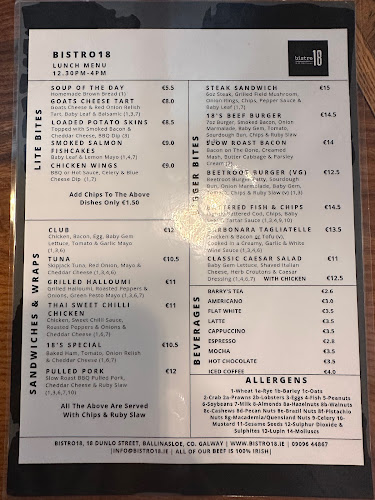 Opinii despre Bistro 18 în Ballinasloe - Hospitality and gastronomy
